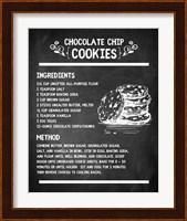 Chocolate Chip Cookies Recipe Chalkboard Background Fine Art Print