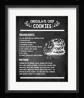 Chocolate Chip Cookies Recipe Chalkboard Background Fine Art Print