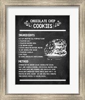 Chocolate Chip Cookies Recipe Chalkboard Background Fine Art Print