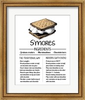 S'mores Recipe White Background Fine Art Print