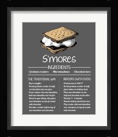S'mores Recipe Gray Background Fine Art Print