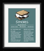 S'mores Recipe Blue Background Fine Art Print