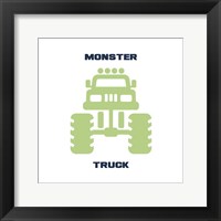 Monster Truck Graphic Green Part II Framed Print