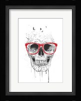 Skull With Red Glasses Fine Art Print