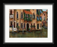 Flowers On The Canal Fine Art Print