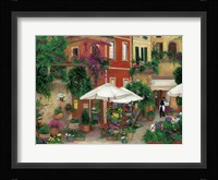 Flowers By The Cafe Fine Art Print