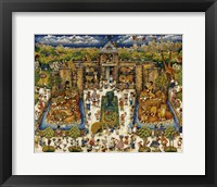 Cats And Kids At The Zoo Framed Print