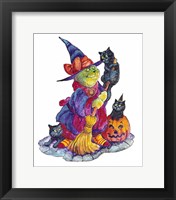 Witchcat With Broom Fine Art Print