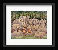 Noah - Elephants-Rhinos-Hippos Framed Print