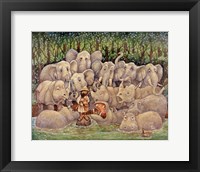 Noah - Elephants-Rhinos-Hippos Framed Print