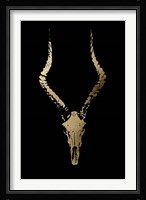 Gold Foil Rustic Mount II on Black Fine Art Print