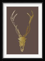 Gold Foil Rustic Mount I on Bitter Chocolate Fine Art Print