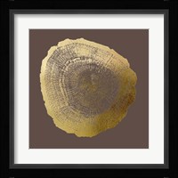 Gold Foil Tree Ring IV on Bitter Chocolate Fine Art Print