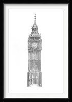 Silver Foil Big Ben Fine Art Print