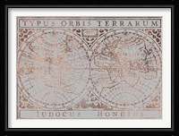 UA CH Rose Gold Foil Vintage Map on Grey Fine Art Print