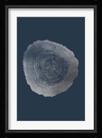 Silver Foil Tree Ring IV on Cobalt Fine Art Print