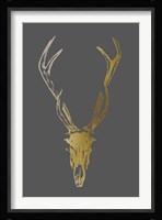 Gold Foil Rustic Mount I on Dark Grey Fine Art Print