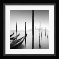 Gondolas And Poles Framed Print
