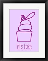 Let's Bake - Dessert III Purple Framed Print