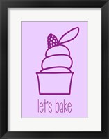 Let's Bake - Dessert III Purple Framed Print