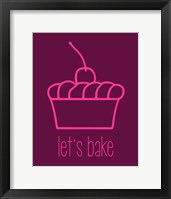Let's Bake - Dessert I Magenta Framed Print