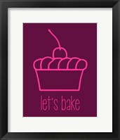 Let's Bake - Dessert I Magenta Framed Print
