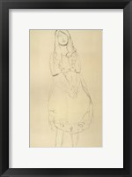 Girl Standing with Hands Clasped Fine Art Print