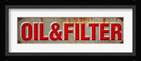 Oil & Filter Rusted Garage Framed Print