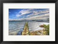 Green Pier And Sea Grass Fine Art Print