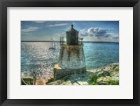 RI Lighthouse And Sloop Fine Art Print