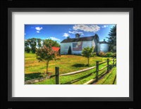White Barn And Flag Fine Art Print