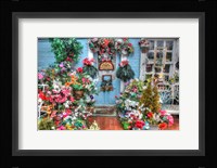 Plastic Flowers Welcome Framed Print