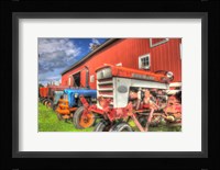 Tractors and Barn Framed Print