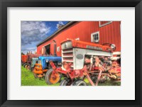Tractors and Barn Framed Print