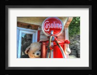 Old Gas Pump and Teddy Fine Art Print
