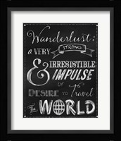Wanderlust Chalkboard Travel Series Fine Art Print