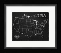 Chalkboard US Map Fine Art Print