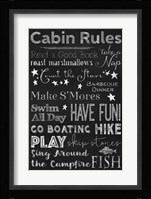 Chalkboard Cabin Rules Fine Art Print