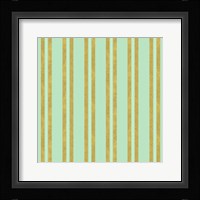 Golden Mint Stripes 2 Fine Art Print