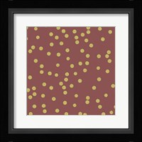 Merlot Golden Round Confetti Framed Print