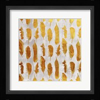 Gold Ombre Watercolor Feathers Fine Art Print