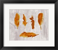 Gold Ombre Feathers III Fine Art Print