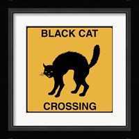 Black Cat Crossing Framed Print
