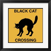 Black Cat Crossing Framed Print