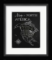 Chalk Map Of North America Fine Art Print