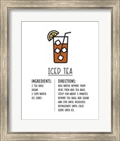 Iced Tea Recipe White Background Fine Art Print