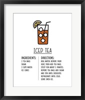 Iced Tea Recipe White Background Fine Art Print