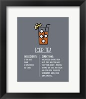 Iced Tea Recipe Gray Background Fine Art Print