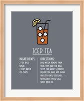 Iced Tea Recipe Gray Background Fine Art Print
