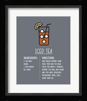 Iced Tea Recipe Gray Background Fine Art Print